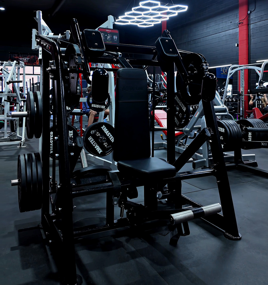 MAXPUMP plate-loaded lat pullover at Legacy Athletix